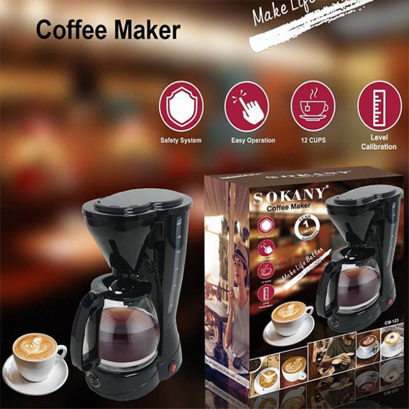 Electric Drip Coffee Maker Household Coffee Machine Tea Coffee Pot Milk